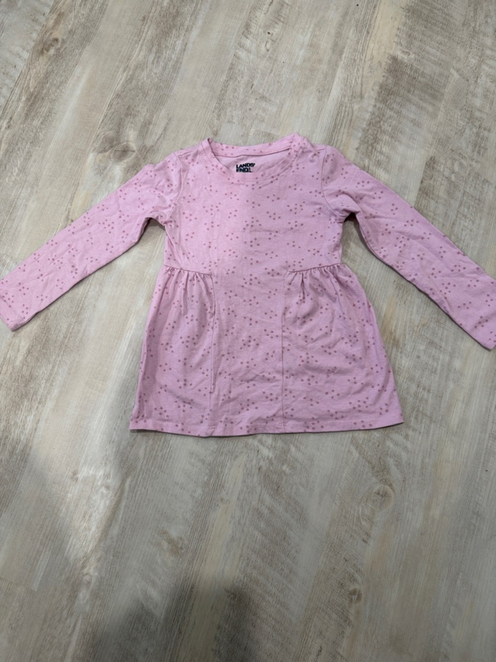 Lands' End Pink Eyelet Long-Sleeve Shirt
